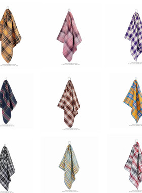 潮牌撞色格纹扎染小方巾挂饰配饰男女美式复古街头百搭裤巾腰巾