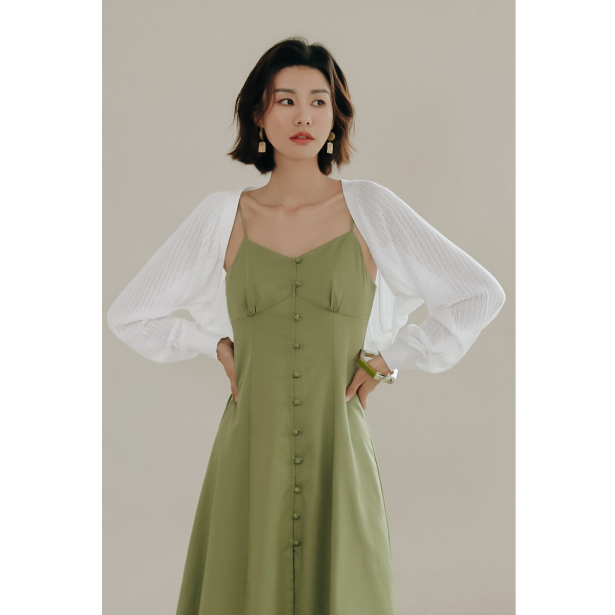 弥古法式小坎肩披肩女夏季防晒冰丝针织开衫吊带裙外搭罩衫高级感