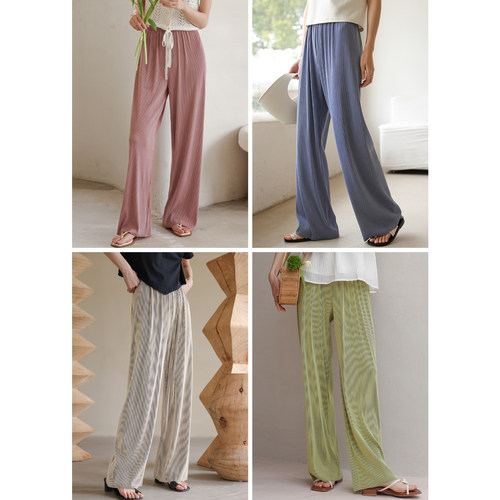 冰丝阔腿裤女薄款裤子