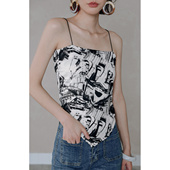 法式 一字领背心肚兜吊带上衣短款 女夏外穿度假三角巾抹胸性感内搭