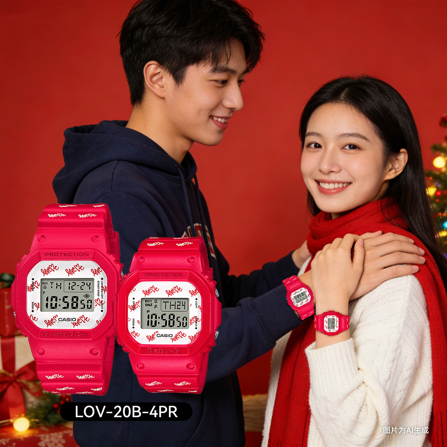 卡西欧手表gshock对表情侣表LOV-20礼盒ga110正品节日礼物送女友
