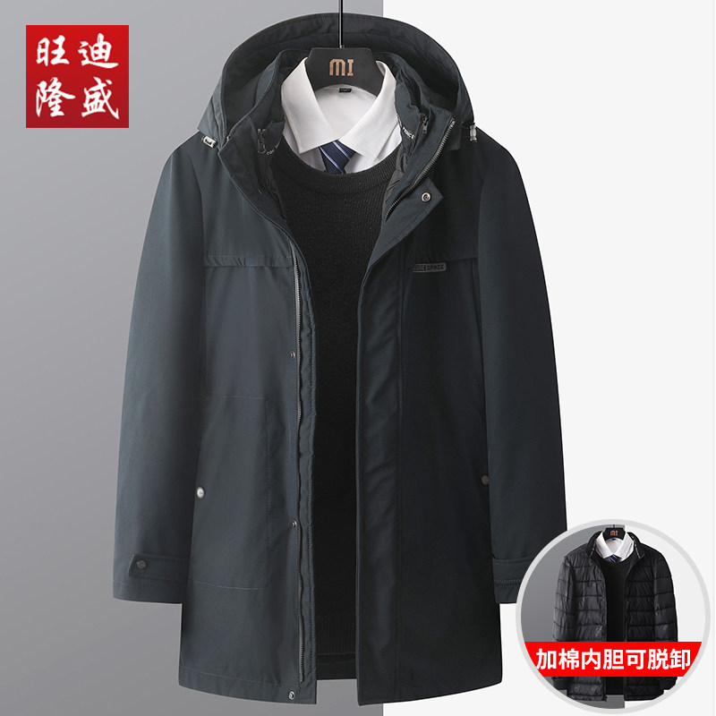 爸爸冬装外套中老年棉衣男士加厚秋冬款男装羽绒棉服中年保暖棉袄_虎窝淘