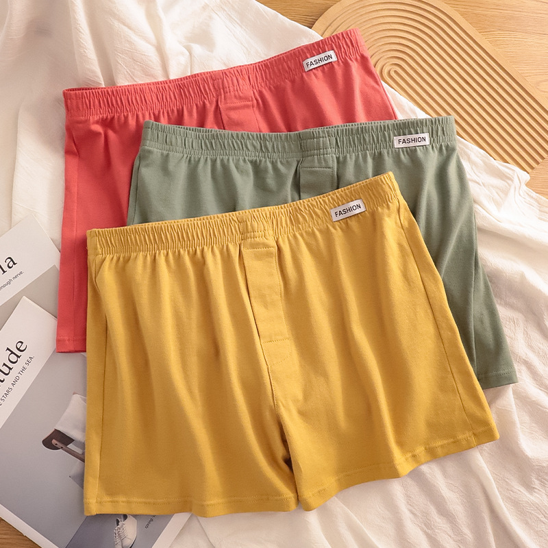 黄色男士阿罗裤外穿平角内裤短裤