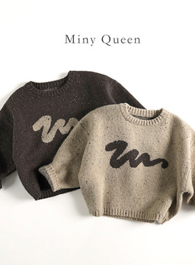 彩点羊驼绒～韩版宽松男女孩毛衣儿童针织上衣外套宽松潮