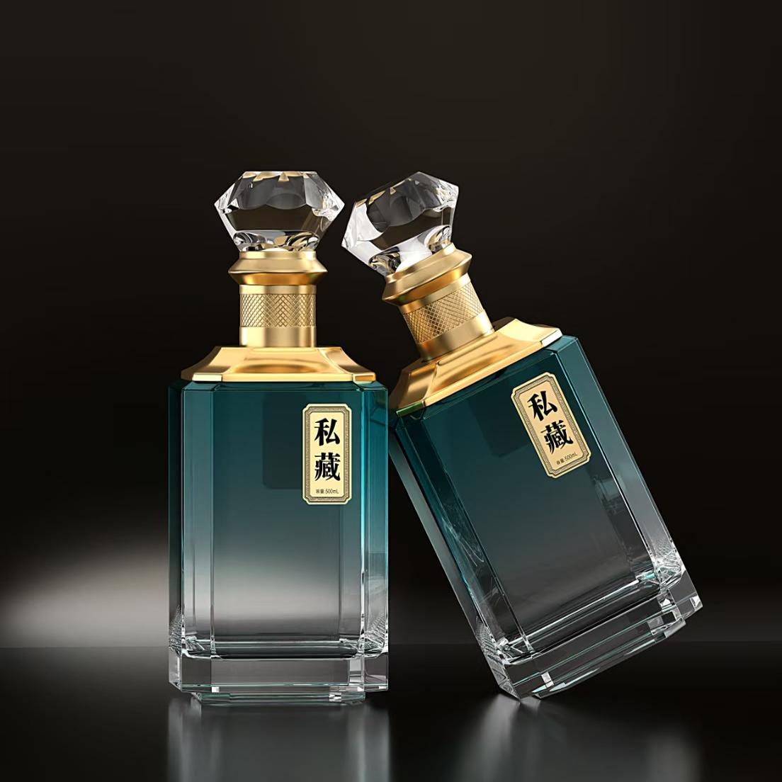 高端白酒酒瓶空瓶玻璃酒瓶一斤密封私人定制存酒专用高档酒瓶礼盒