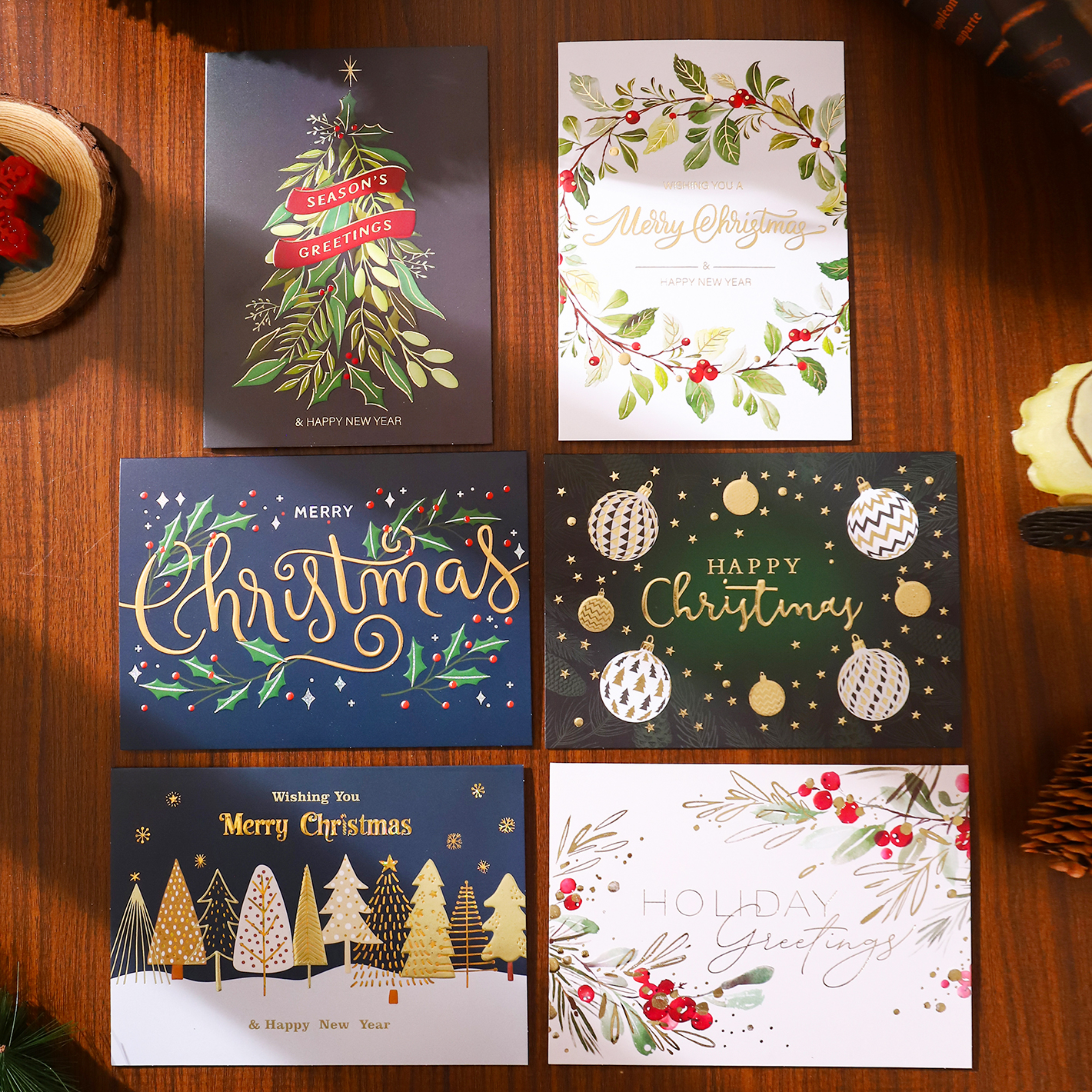 圣诞节2025新款高档商务贺卡平安夜新年祝福卡感谢创意高级感卡片