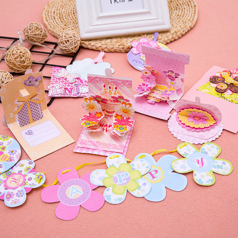 贺卡韩国创意可爱卡通立体通用新年心愿卡留言卡祝福生日小卡片