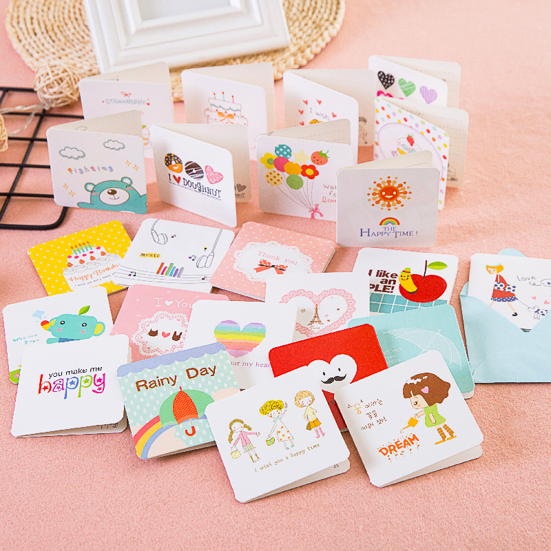 带信封韩国万用祝福小卡片复古迷你创意礼物高档贺卡留言卡片包邮
