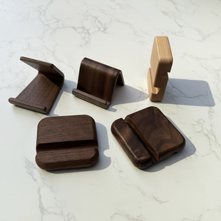 木质手机支架桌面立式简约便携小巧收纳架原木色平板iPad支撑底座