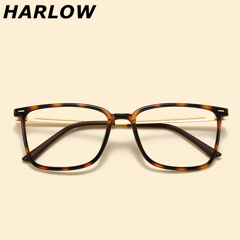 豹纹眼镜框男女方脸合适的tr90复古轻款近视可配镜片潮一体眼镜架