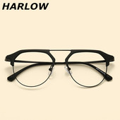 磨砂黑色眼镜框男女可配近视大脸显瘦眉毛架复古韩版 日系眼镜架潮