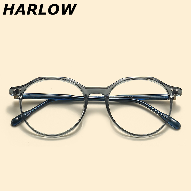 蓝色眼镜框镜架女装饰近视大脸宽显脸小可配镜片近视时尚TR90韩版