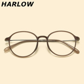 适合小脸 眼镜架潮 灰色眼镜框女复古小圆框近视可配镜片TR90韩版