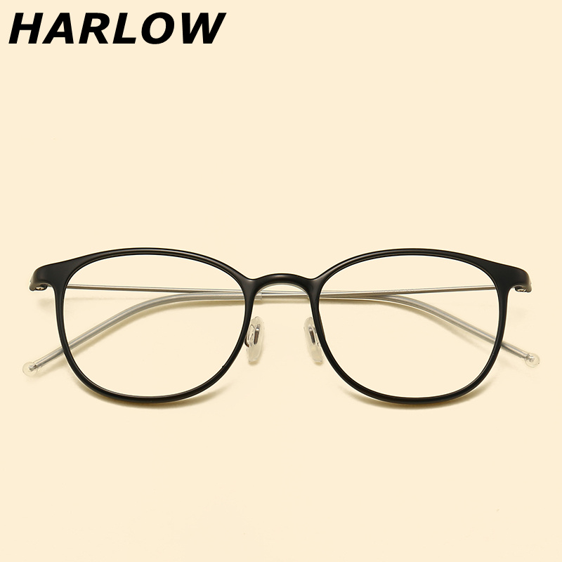 黑色眼镜框男女超轻纯钛方圆近视可配度数时尚细框眼镜架韩版潮