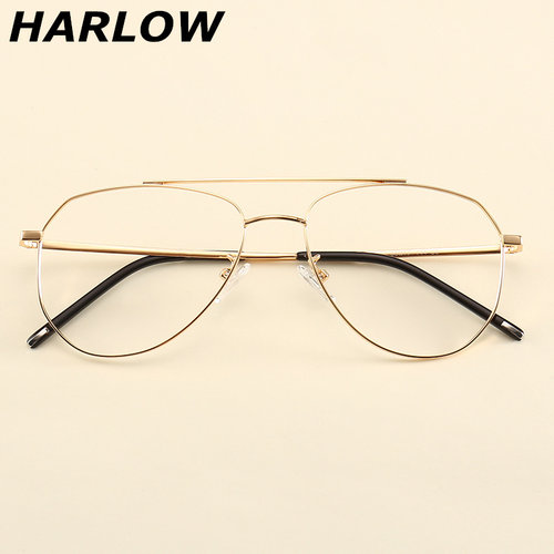 飞行员近视双梁全框圆形眼镜架