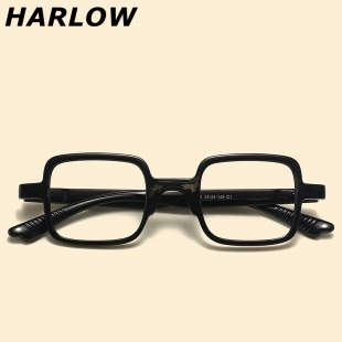 高度近视眼镜框男女厚边配800 1000度以上TR90黑色小方框眼镜架潮