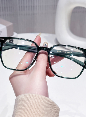 绿色眼镜框男款近视可配度数散光镜片日系复古TR90方圆脸素颜女潮