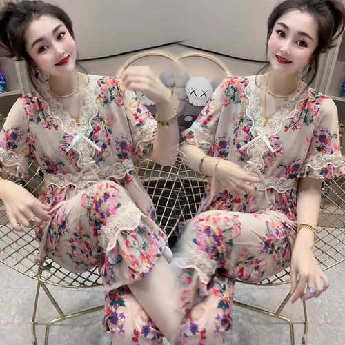 家居服套装夏季网眼速干睡衣
