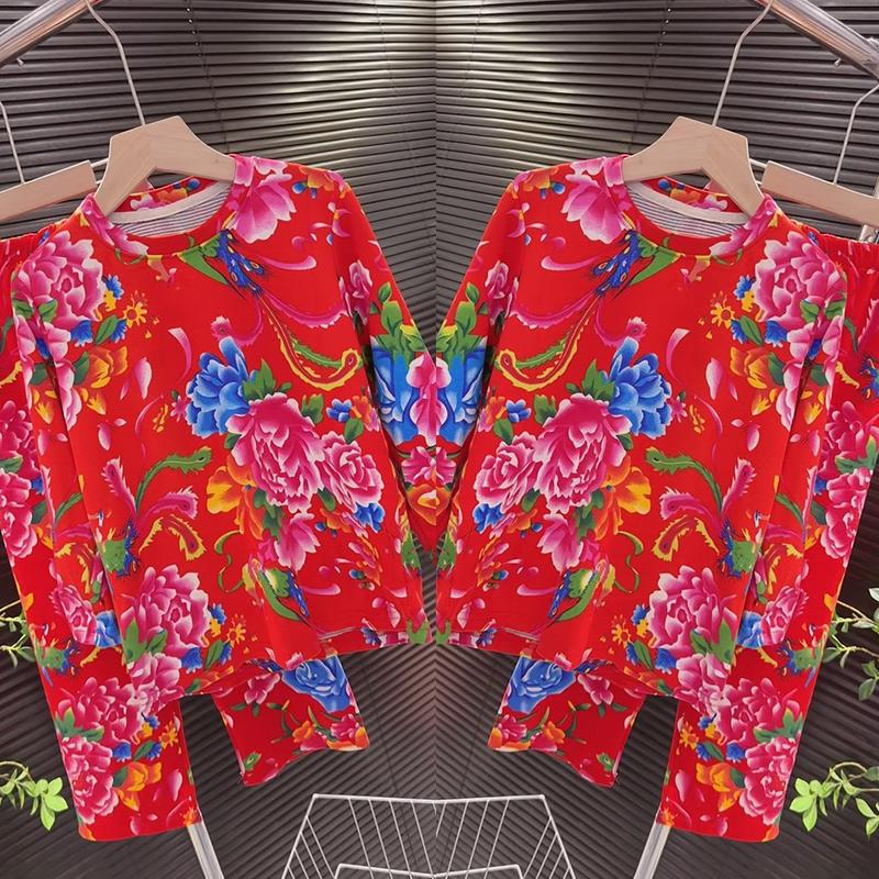 东北大花布民族风睡衣儿童宽松德绒保暖家居服女秋冬可外穿两件套