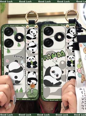 适用传音Tecno Spark10C/K15Q手机壳动漫趣味支架个性液态挂绳