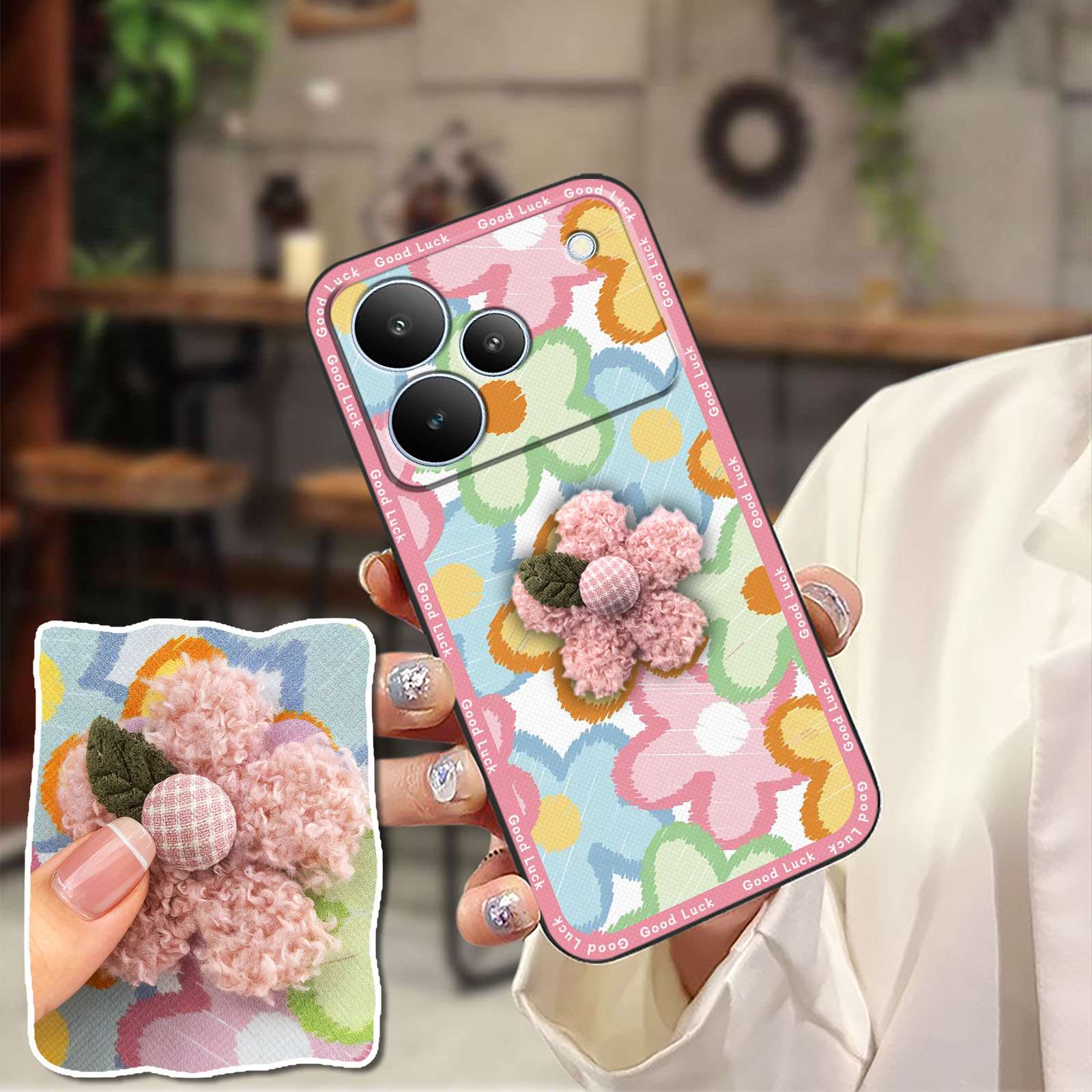 适用OPPO Realme P4 5G手机壳趣味布贴立体卡通动漫毛绒潮流3D