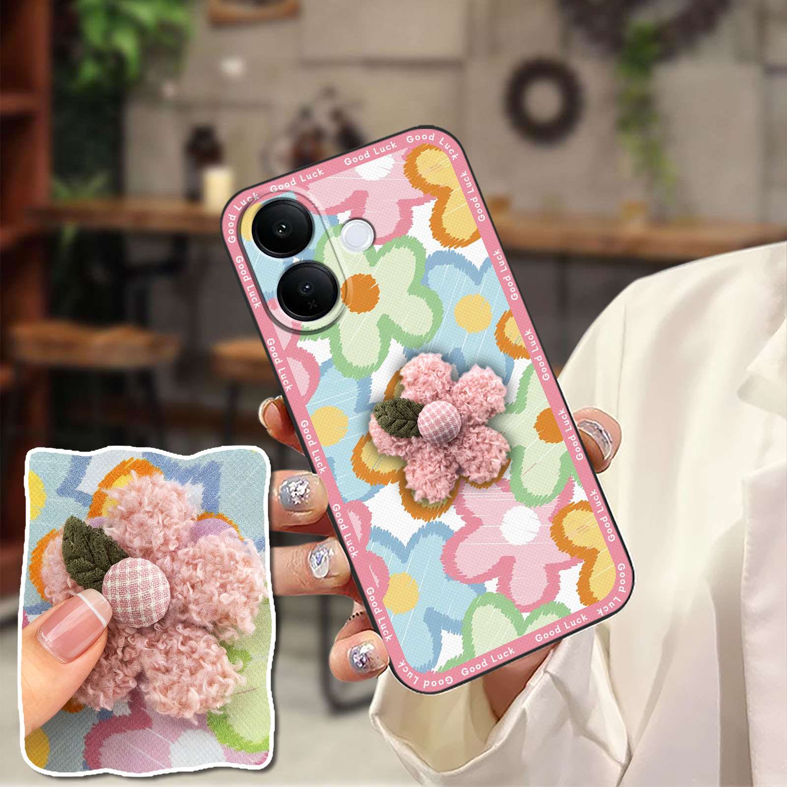 适用VIVO V60 Lite手机壳动漫刺绣布贴立体男女款3D潮流散热搞怪
