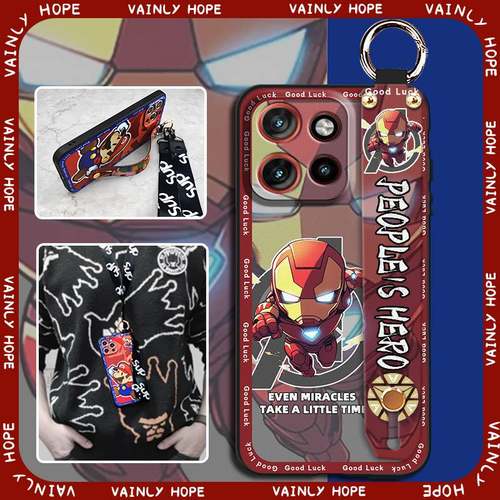 适用MOTO S50/Edge50 Neo手机壳指环硅胶支架新款腕带卡通潮流