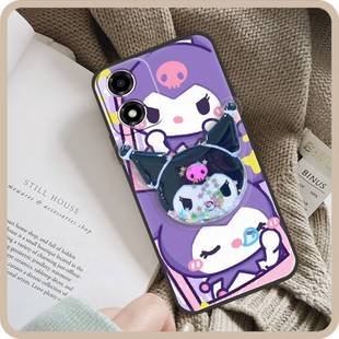 适用MOTO 潮流透明 E14手机壳纯色支架可爱防尘卡通创意男女款