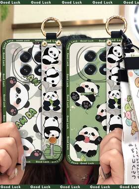 适用OPPO A5 5G 2025国内版/F29 5G手机壳潮流青春指环挂绳熊猫