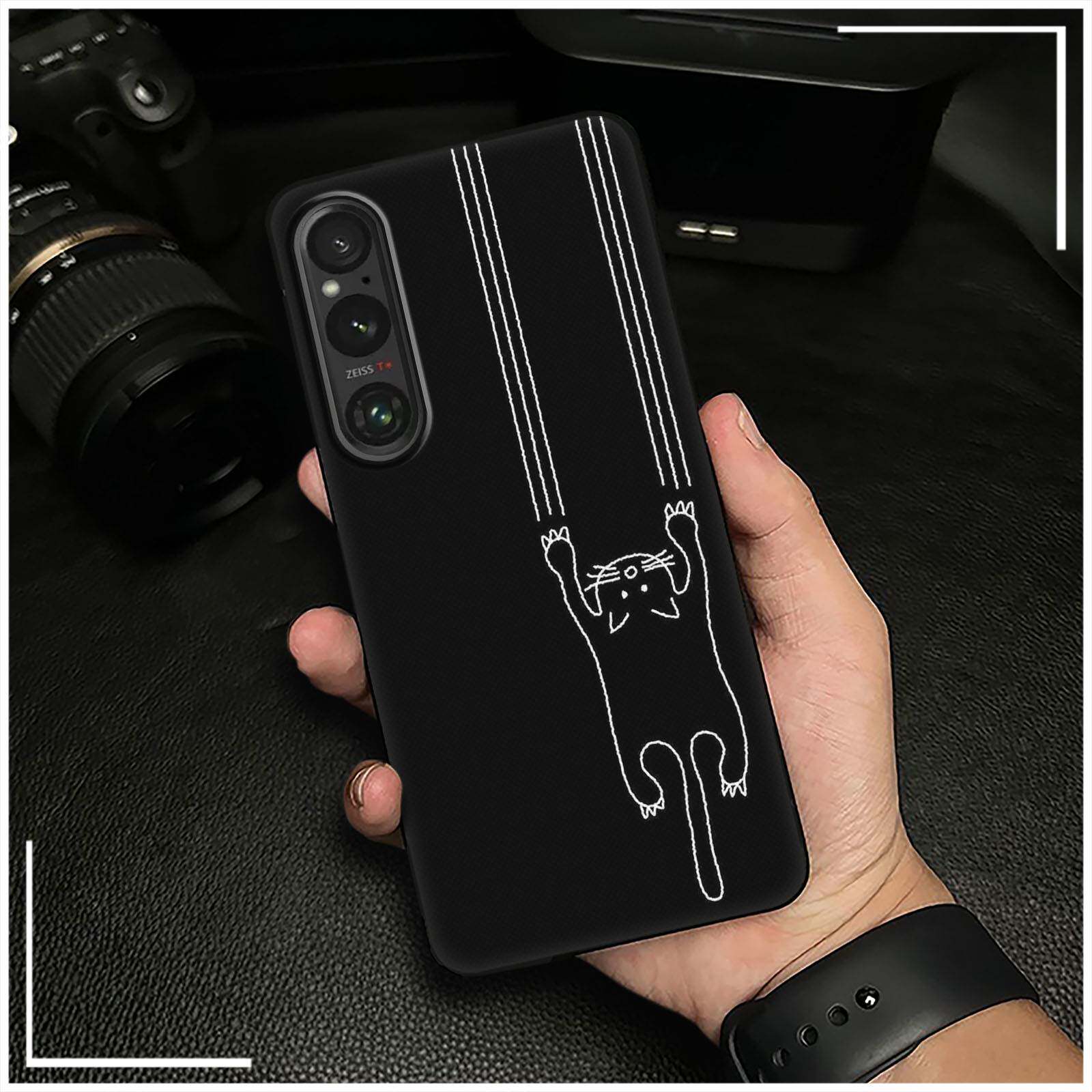适用索尼Xperia1 VI/6代手机壳卡通情侣奢华数码纯色防尘软壳CP