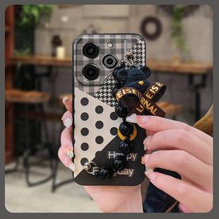 Li9手机壳卡通防尘可爱黑珍珠挂饰散热质感 Pro 适用Tecno Pova6