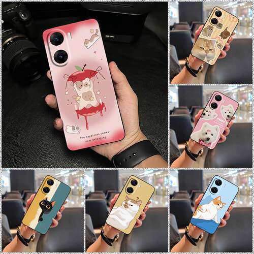 适用VIVO V29E 印度版手机壳纯色数码情侣可爱Q萌防尘青春萌宠CP