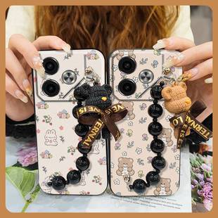 Li7手机壳奢华男女款 黑珍珠挂饰防尘质感 Pova6 适用Tecno