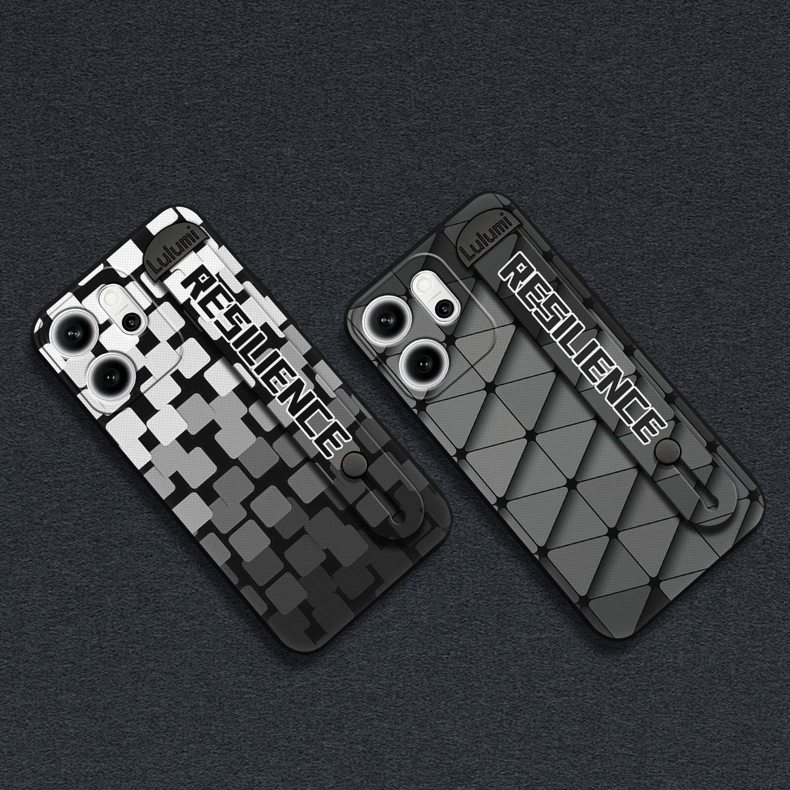 适用OPPO Reno14F 5G手机壳腕带创意素色拼图支架男女款新款商务