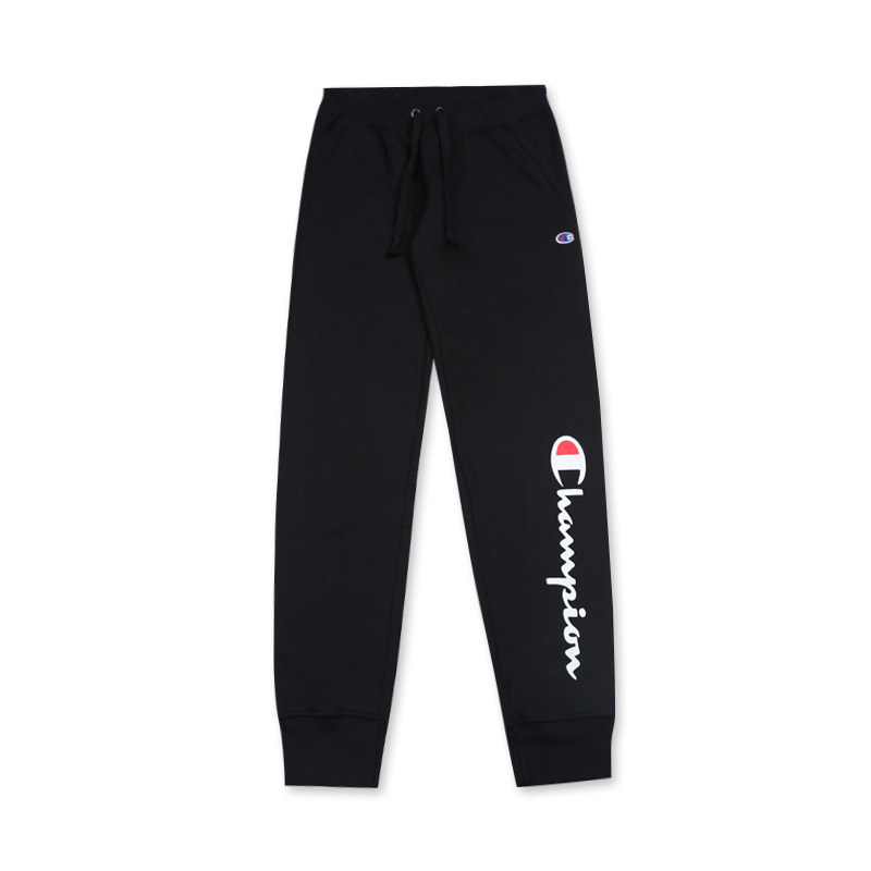champion/冠军 女士左腿竖版草写logo加绒时尚百搭简约运动裤正品