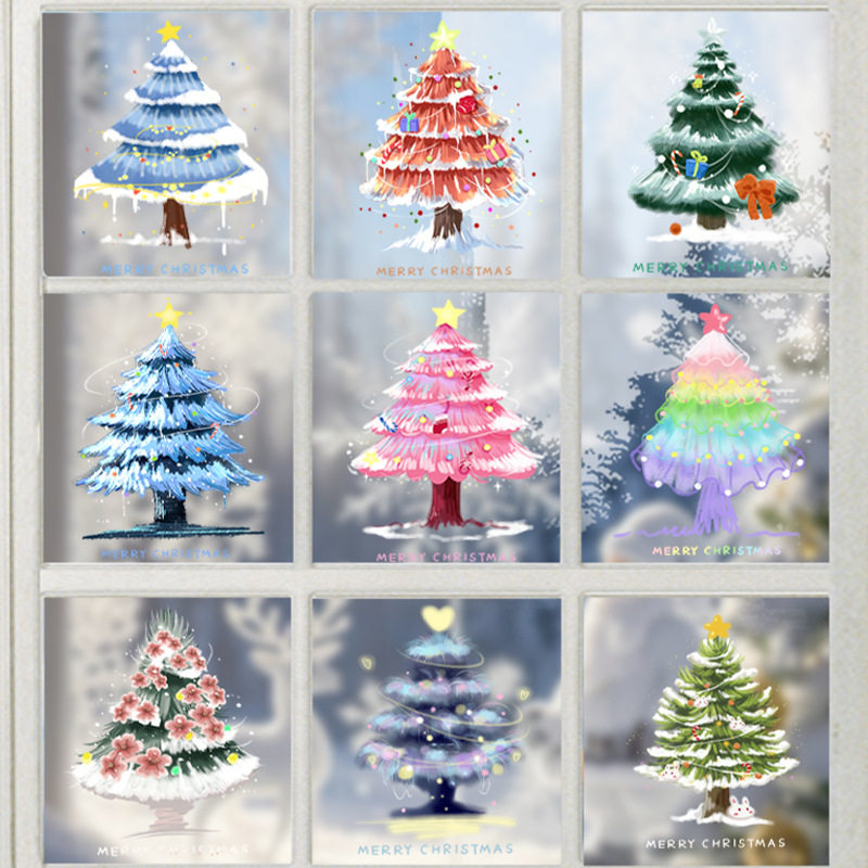 圣诞节日装饰品场景布置静电玻璃