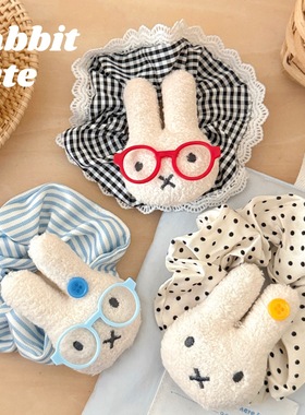 新款可爱卡通小兔发圈少女百搭马尾大肠圈发饰甜美丸子头发绳