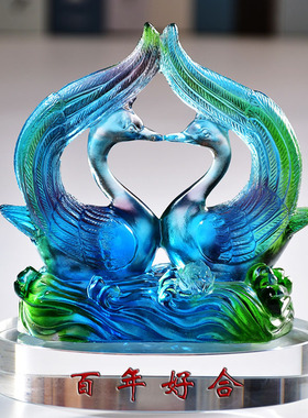 琉璃鸳鸯婚庆礼品情侣客厅
