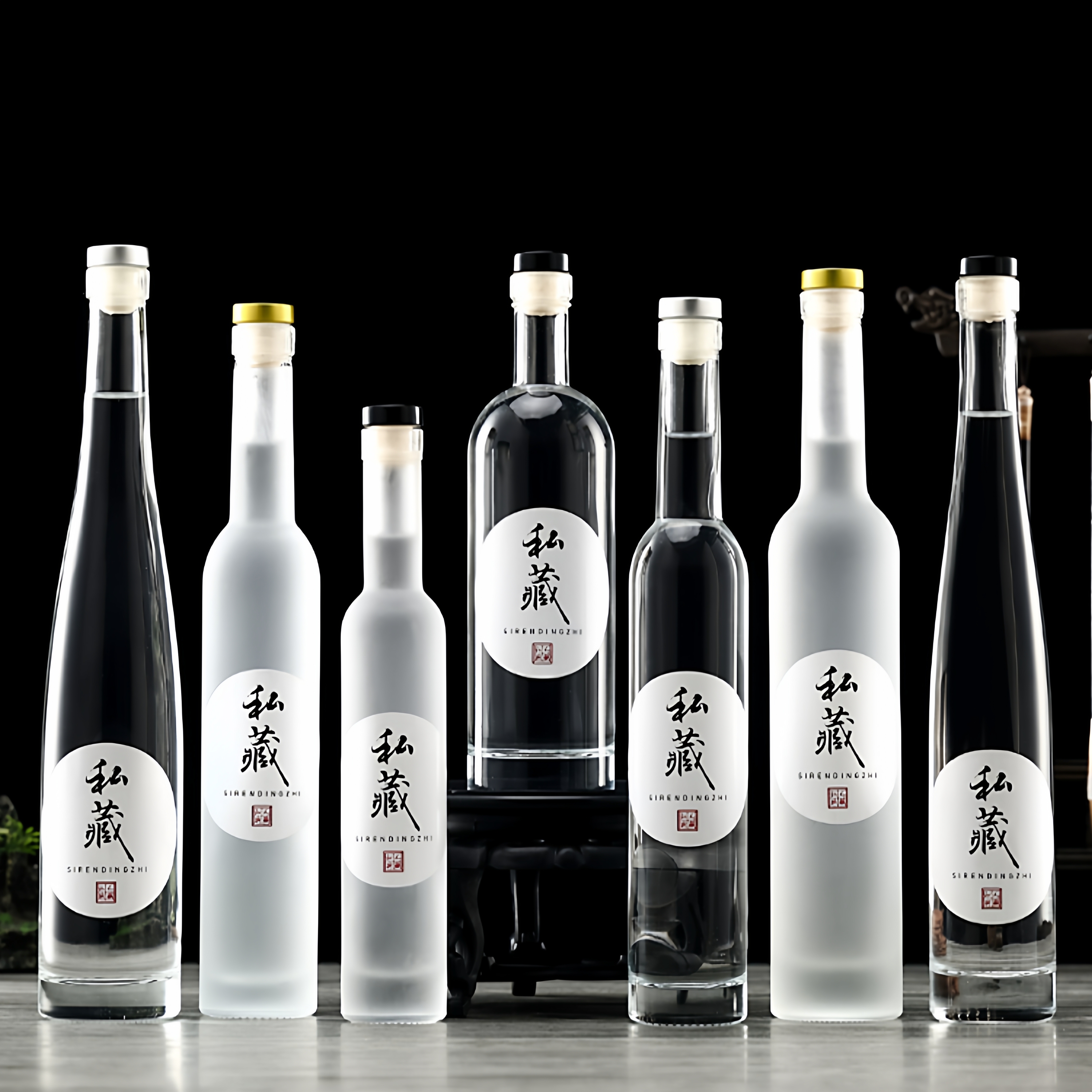 高档白酒瓶空瓶冰酒磨砂女人花瓶