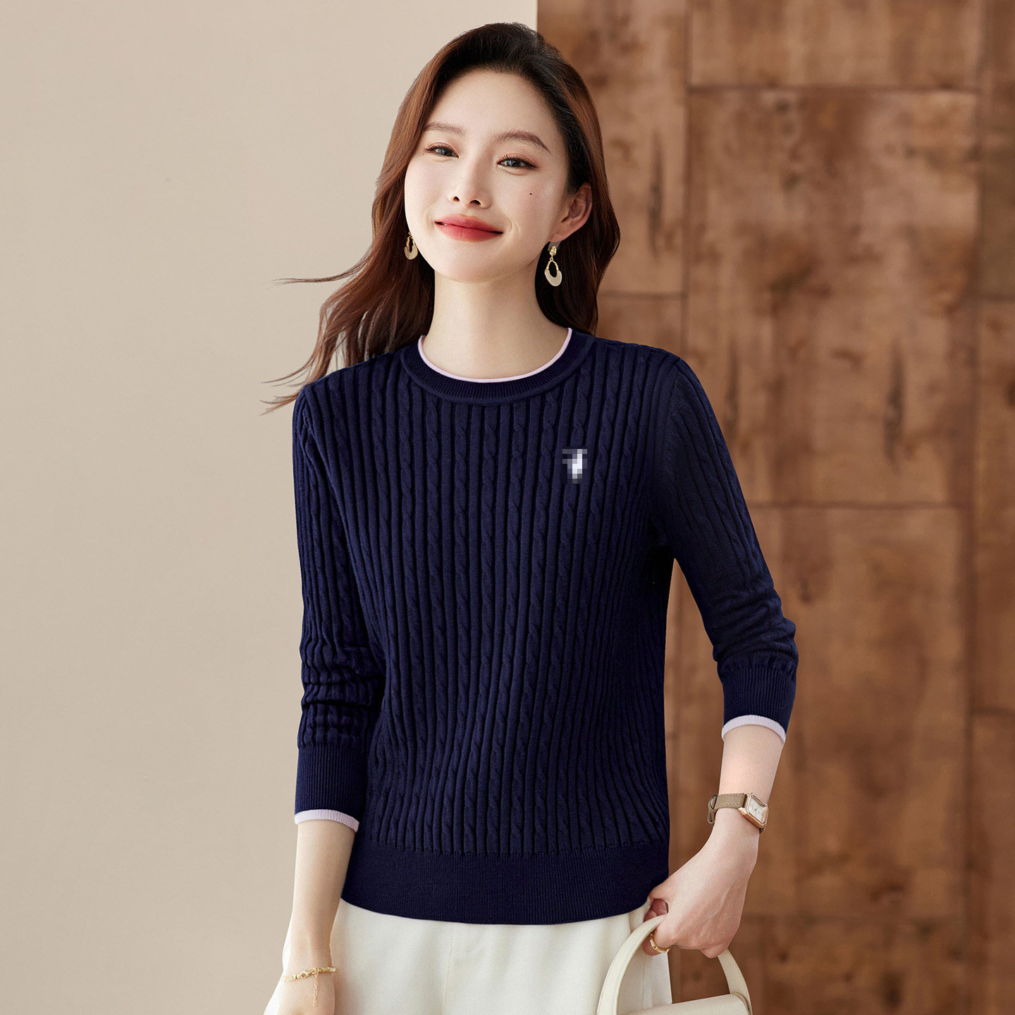 圆领毛衣女士针织衫2025新款秋冬爆款女装洋气打底内搭上衣可外穿