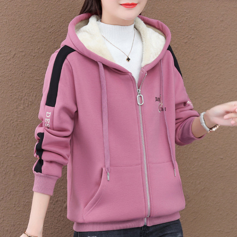 今年开衫拉链卫衣女2025年冬季女装加绒加厚休闲上衣妈妈高端外套