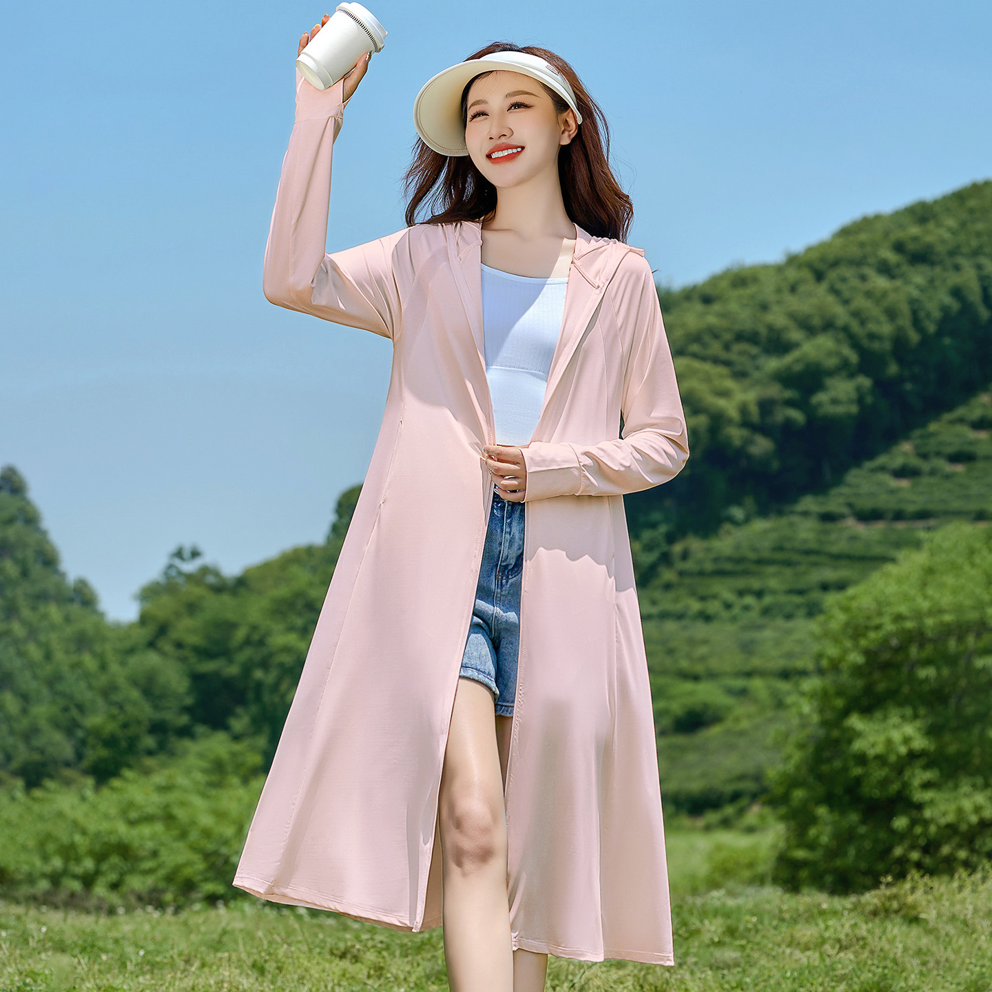 冰丝长款防晒衣女2025新款夏季薄款upf50+防紫外线全身防晒服外套