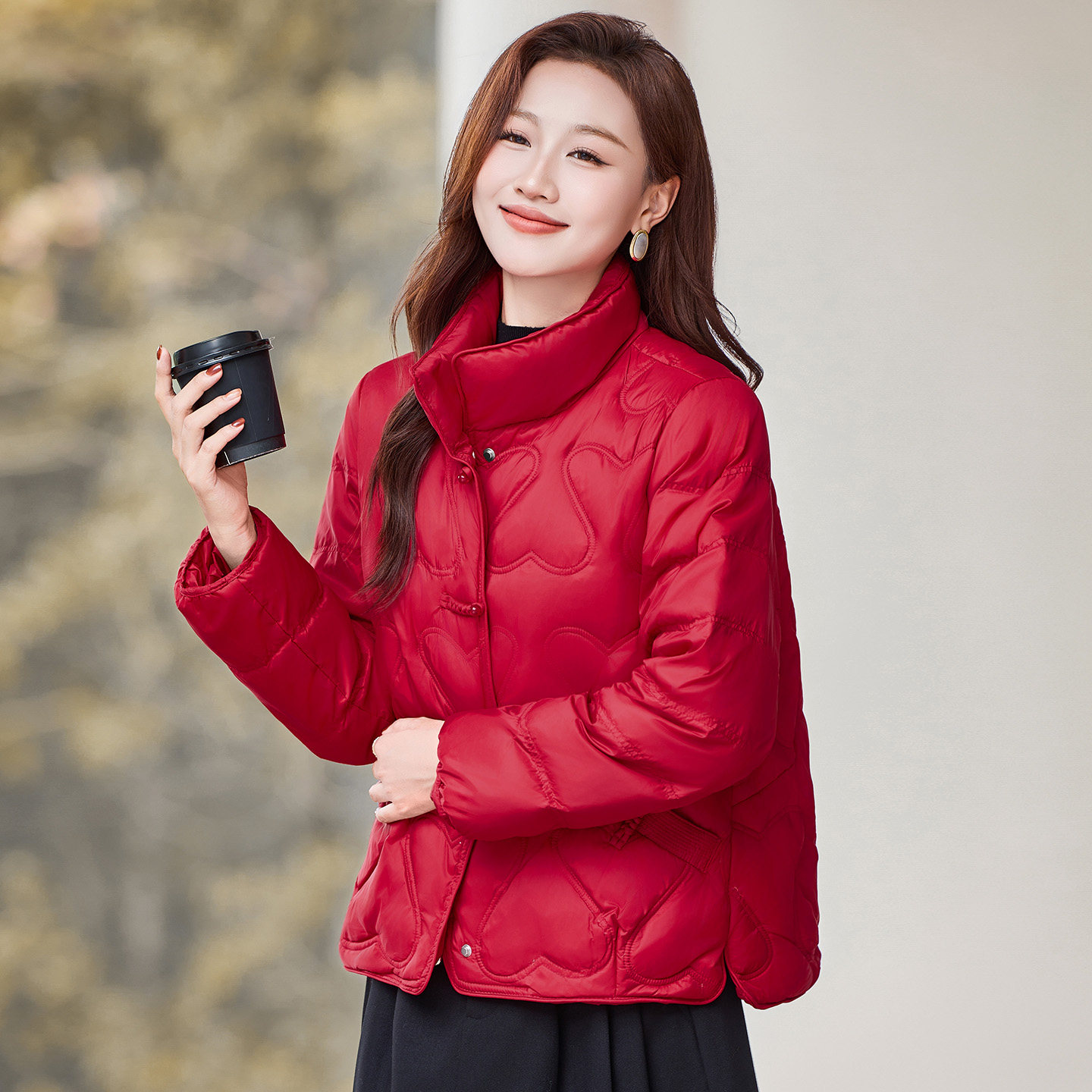 立领女士新中式羽绒棉衣棉服女2026新款冬季女装爆款棉袄红色外套