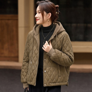 连帽棉衣棉服女2026新款冬季洋气女装爆款不臃肿短款棉袄加厚外套