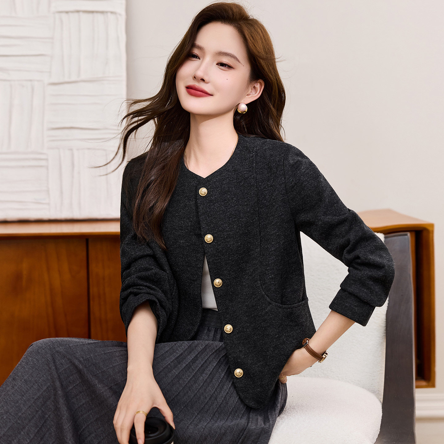 小香风短款外套女2025年新款秋冬爆款高端洋气上衣正肩休闲棒球服,女装/女士精品,短外套,淘宝优惠券,粉丝福利购,淘宝优惠卷