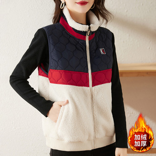 立领马甲女秋冬加绒2025新款冬季可外穿内搭保暖背心马夹无袖外套