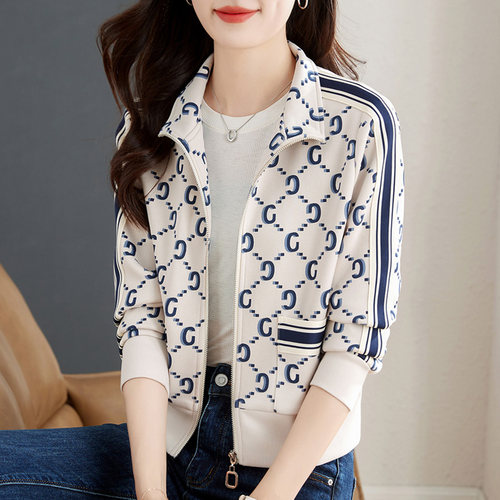 立领开衫卫衣外套女2025新款