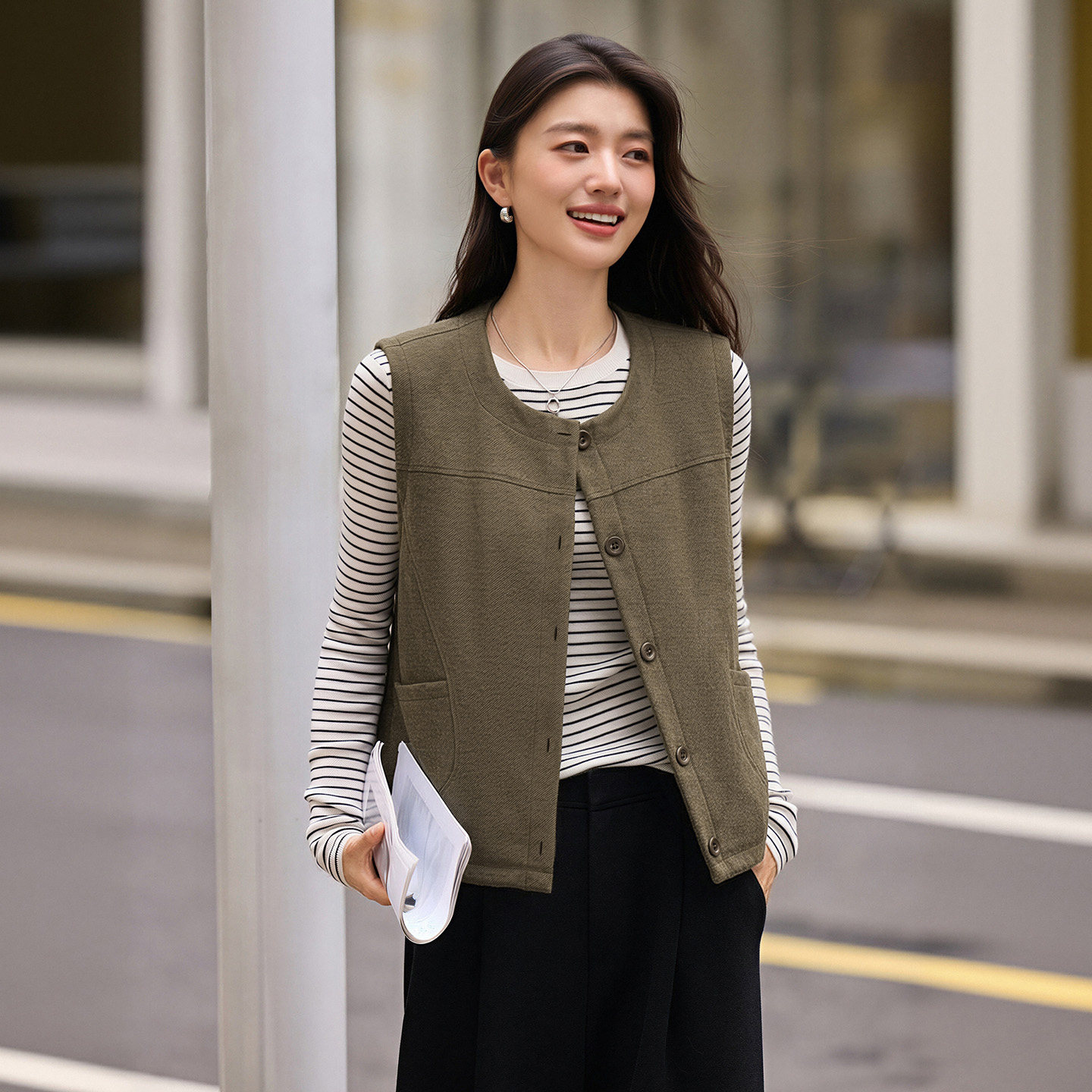 时尚马甲女秋冬叠穿洋气外搭背心