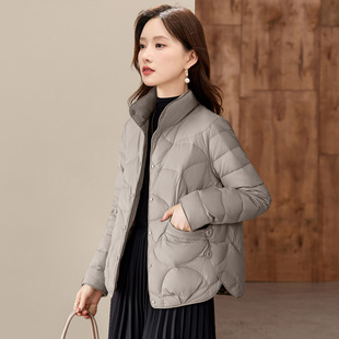 立领轻薄羽绒服女2025新款冬季时尚女装爆款洋气鸭绒内胆短款外套