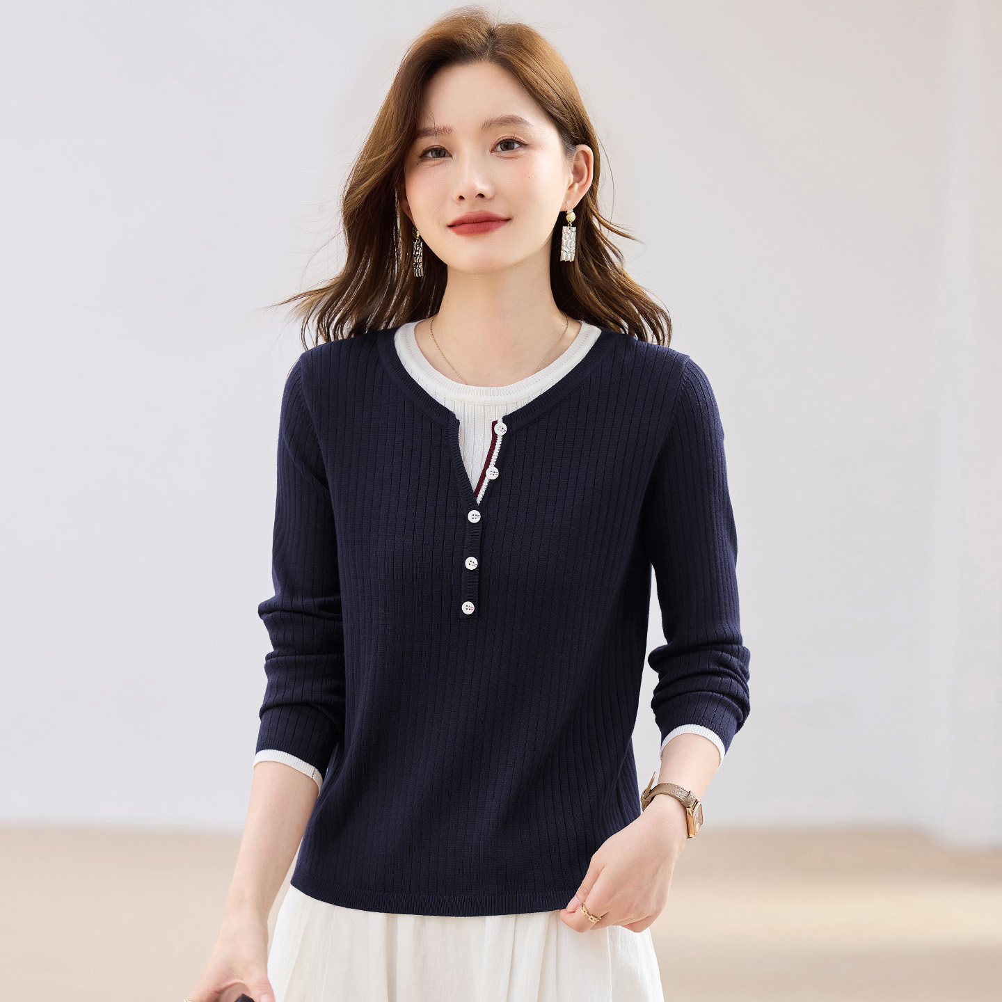 假两件针织衫毛衣女冬内搭可外穿